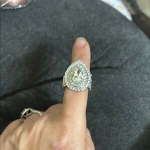 Elegant Silver Teardrop Ring